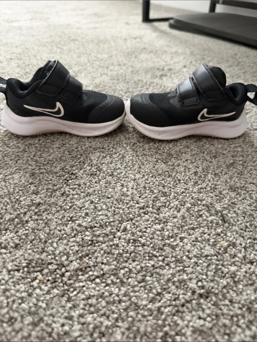 Nike Kids Black and White Velcro Athletic Sneakers